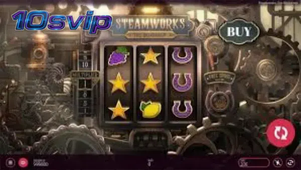 Tampilan antarmuka slot Steamworks dengan tema industrial